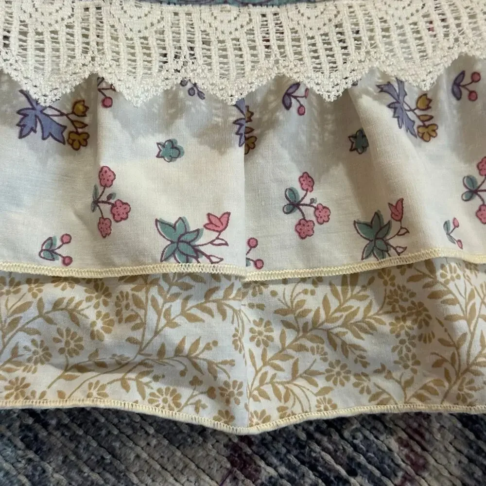 Martex Liberty of London Floral Twin Flat Sheet Ruffle Top Combed Cotton Cottage